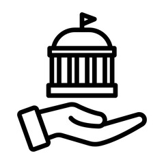 Government Service Vector Line Icon Design