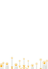 水彩風のキャンドルフレームのイラスト