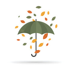 umbrella with falling leaves