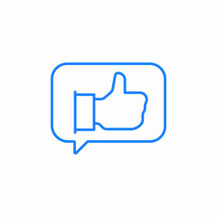 speech bubble thumbs up like icon sign vector