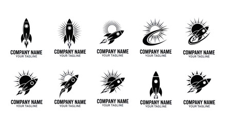 Rocket Launch Logo Collection - Space Exploration and Innovation.