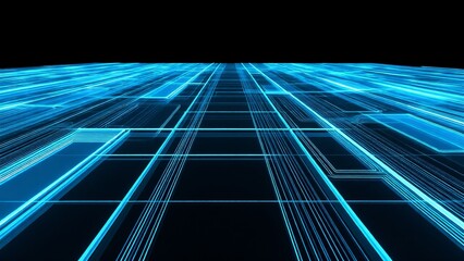 Futuristic Blue Grid A Technological Abstraction with Geometric Patterns for Digital Backgrounds and Modern Design