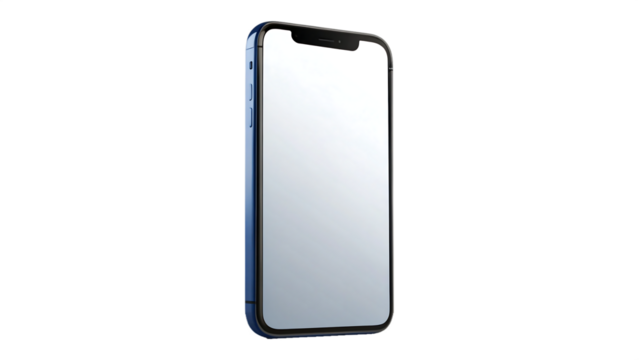 Modern smartphone isolated on transparent background for communication and technology