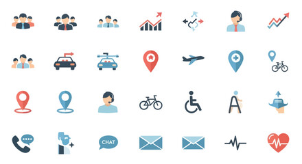 Collection of various business and service icons.