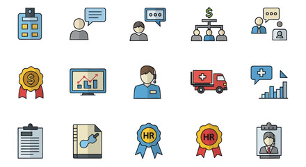 Set of business and human resources icons.