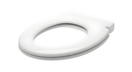 White toilet seat isolated on transparent background, a clean and essential bathroom fixture