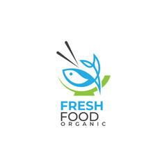 Fresh and healthy nutritious food logo vector template for restaurant and company logos