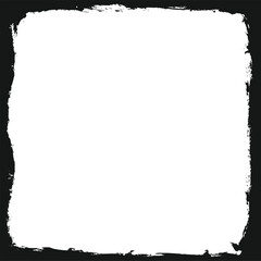 Black and white grunge frame vector design for images and graphic elements, featuring abstract distressed textures for creative framing.