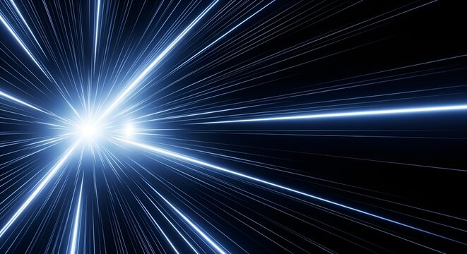 Abstract cosmic light trails on black background for futuristic technology - Powered by Adobe
