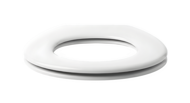 White toilet seat isolated on transparent background, a plumbing fixture for personal hygiene use