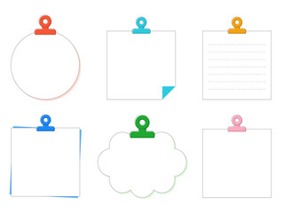 見出しに使えるクリップ付きメモのイラストセット