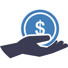Hand Holding Coin With Dollar Symbol Financial Investment Wealth Money Concept