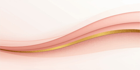 Soft Symphony of Curved Pink Lines and a Central Wave of Gold, Blending Elegance, Motion, and Minimalist Beauty into a Harmonious Abstract Composition