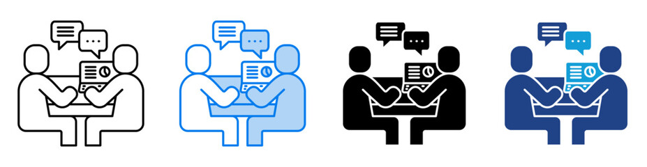 Fototapeta premium Mentor icon set multiple style collection