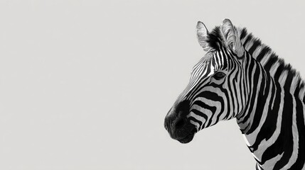 Minimal zebra illustration, soft black stripes, clean vector lines, white background