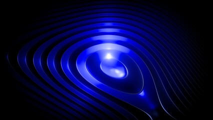 Futuristic Blue Glass Gradient on Black Background with Glowing Waves and Transparent Motion Layers, gradient glass, multiple layers