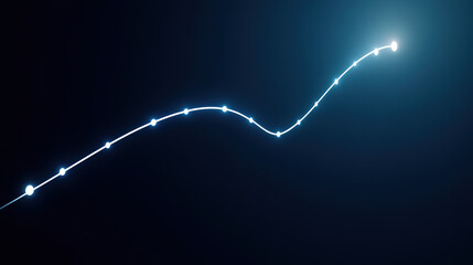 A soft upward white curve on a calm blue background, symbolizing rational investing and long-term consistent growth.