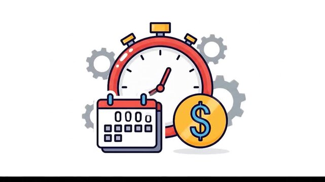 Time is Money - Calendar, Clock, and Dollar Sign Representing Financial Concepts.