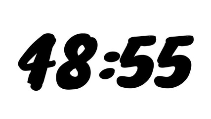 Countdown timer from 49 minute to 48 minute on white background