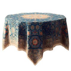 Intricate gold and white star ornament with golden string isolated on transparency.