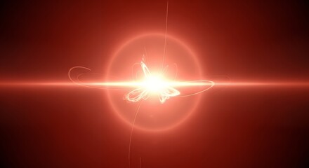 Soft glowing halo in the center with red vignette edges, symbolic hope
