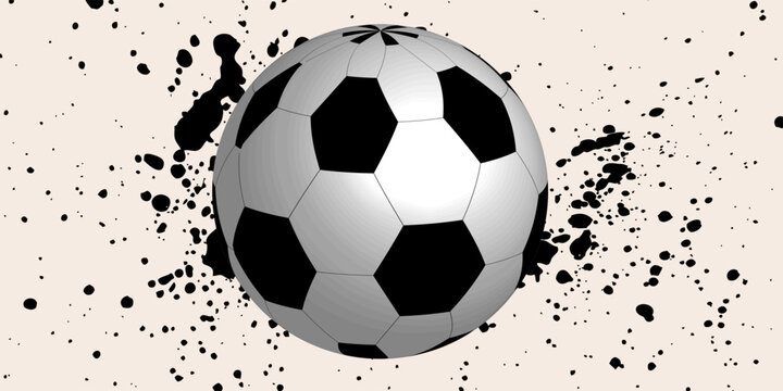 Football abstract design template for soccer covers, sport placards, posters and flyers with ball, trendy geometric elements and patterns. Vector illustration.