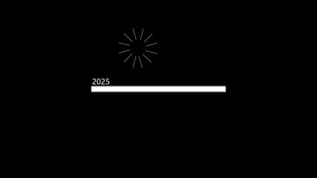 New Year Loading Bar Animation. New year 2025 to 2096 animation. Year change animation Great for greetings or sales promotions for New Year's events