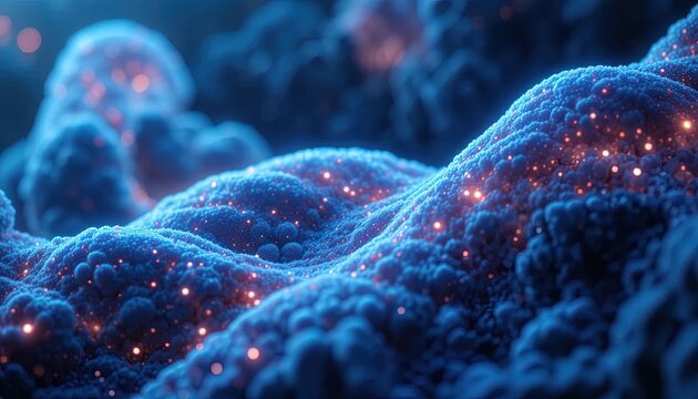 Stunning blue textured surface with glowing light points for science or technology concepts, perfect for backgrounds or modern designs now - Powered by Adobe