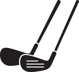 Pair of iron or wedge golf club flat vector icon for sports apps and websites