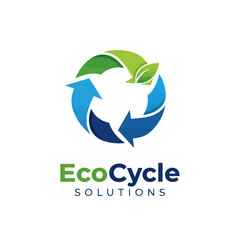 Fototapeta premium EcoCycle Solutions Logo Depicting Recycling and Environmental Sustainability.