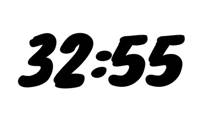 Countdown timer from 33 minute to 32 minute on white background