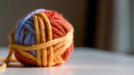 Colorful yarn ball for knitting and craft projects soft textile material for creative hobbies