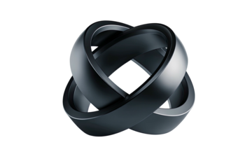 Shiny metal knot sculpture