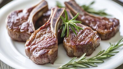 Roasted lamb chops with rosemary