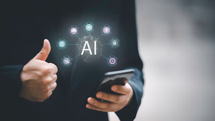 Software engineer working with database and big data analytics, cloud computing with AI and data exchange, innovation technology.Data Science and engineering, digital technology, tech background.