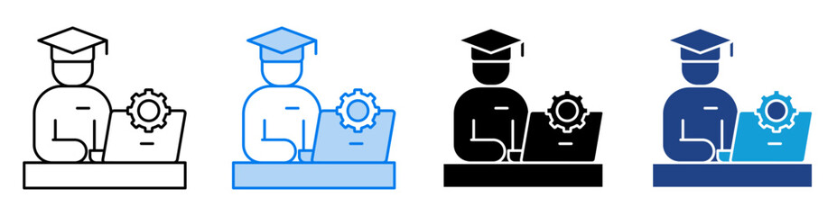 Apprentice icon set multiple style collection