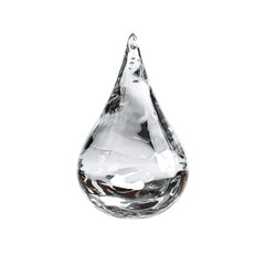 One big crystal drop in light blue color with glares and shadow