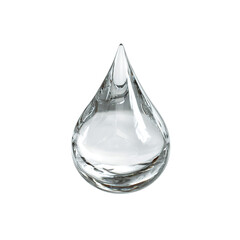 One big crystal drop in light blue color with glares and shadow