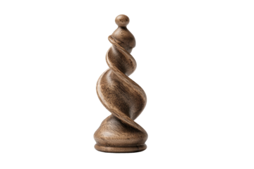 Twisted wood figure, intricate spiral on a black background