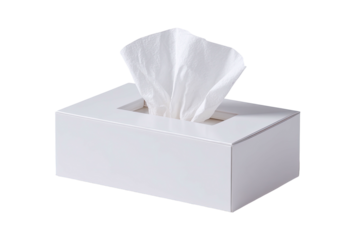 White box of facial tissues