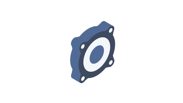 Blue and white gear icon representing settings or mechanical functions.