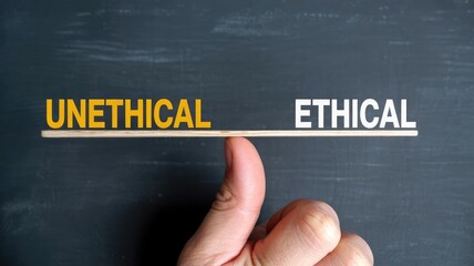 Balancing business ethics versus unethical practices for corporate responsibility and decision making, highlighting the crucial need for integrity