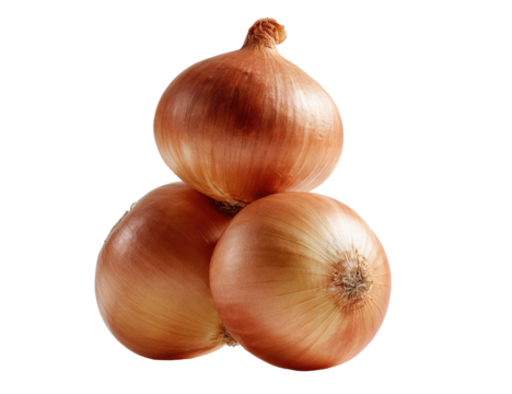 Stacked, golden onions against a dark backdrop