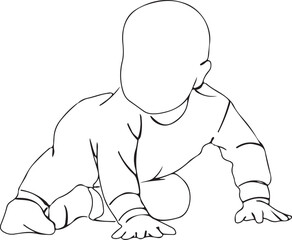 Baby Illustration Drawing, Newborn Line Art, Cute Child Vector, Minimal Kid Sketch, Hand Drawn Baby Art, Black and White Baby Illustration, Infant Drawing Design, Adorable Baby Vector, Family Love Lin