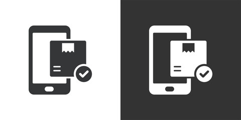 Delivery Completion Notification icon. Solid glyph series icon