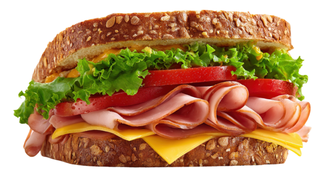 Big burgur made from natural organic meat and vegetables cooked in a josper for a festive party on a white background - Powered by Adobe