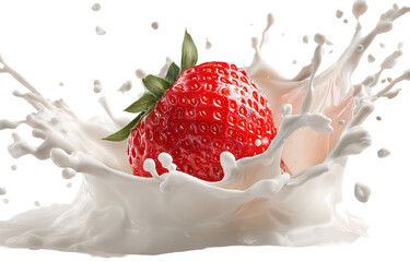 Strawberry cut out pattern. Ripe fresh flying red strawberry isolated on white background. With clipping path. Summer delicious sweet berry organic fruit, food, diet, vitamins, creative layout