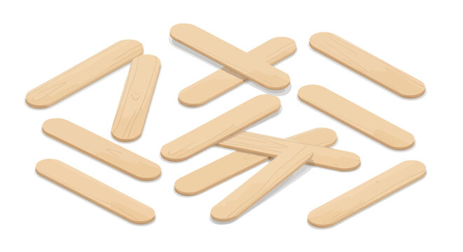 Wooden Tongue Depressor Medical Icon Set for Diagnostic Healthcare Presentation Materials