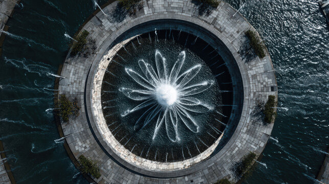 aerial view of a boat on a calm lake with peaceful reflections