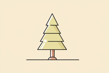 Minimal Christmas Tree Line Art Vector Illustration with Elegant Outline for Modern Holiday Template Design
